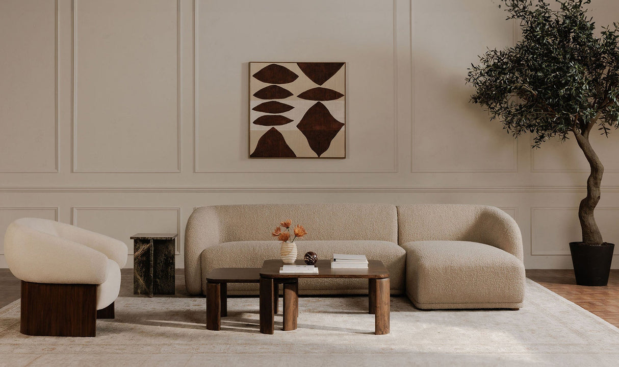 Faye Sectional Beige Boucle by Moe's Home at Eve Furniture