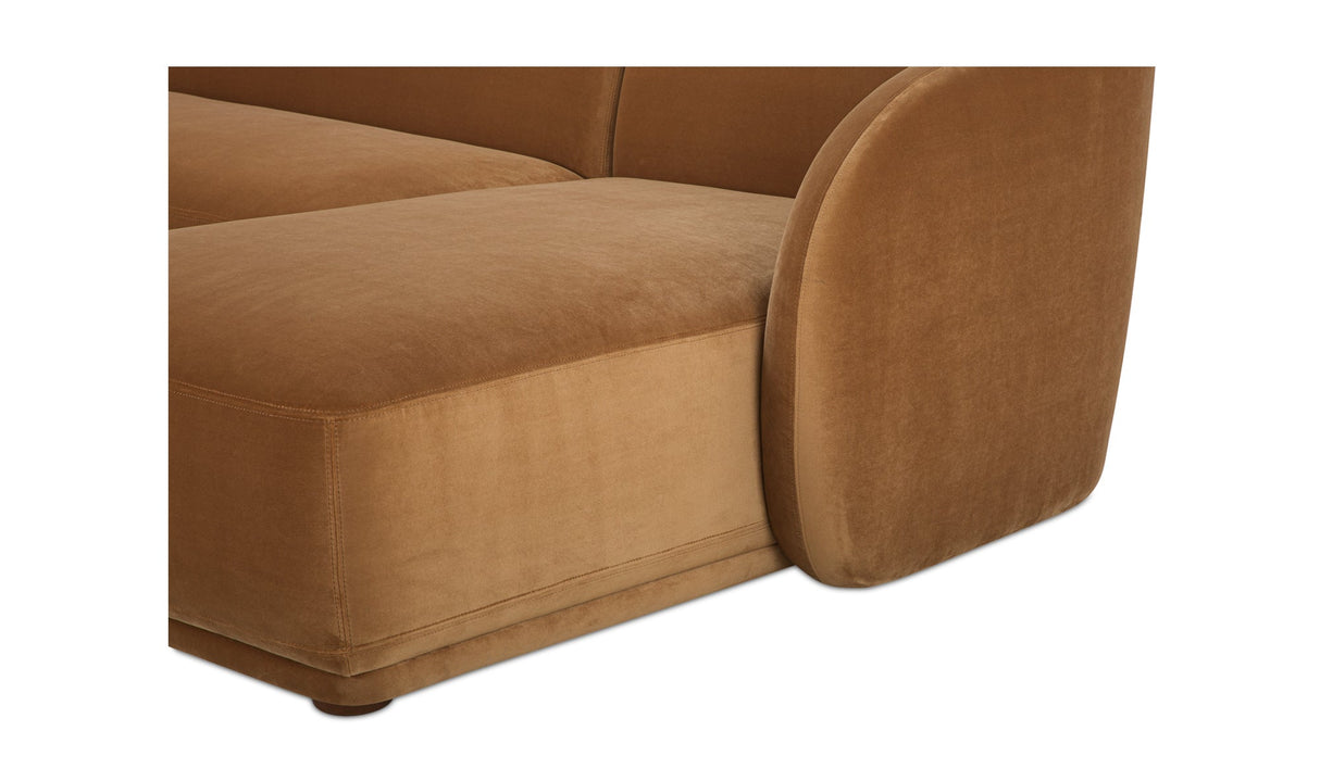 Faye Sectional Tan Faux Mohair by Moe's Home at Eve Furniture