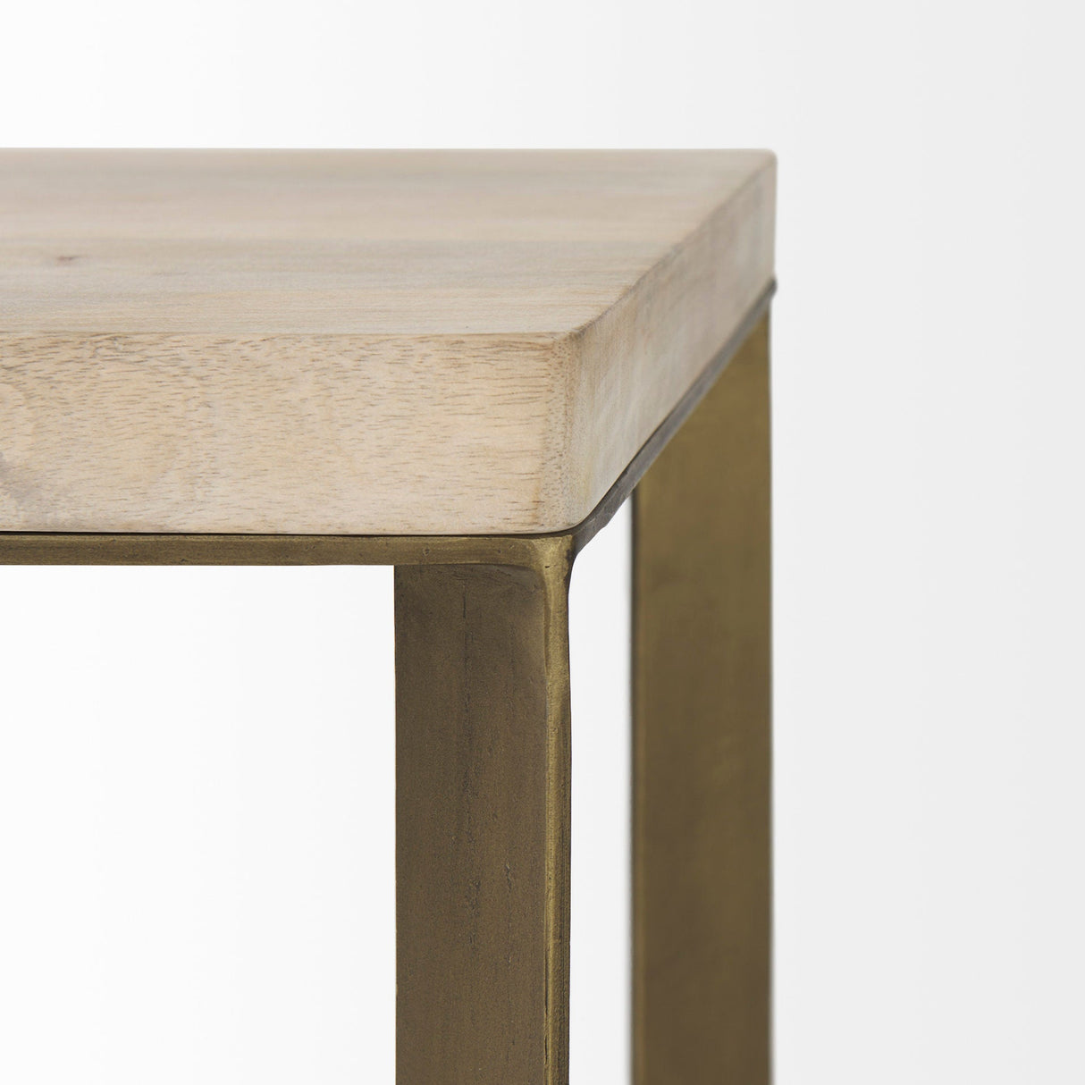 Faye (Set of 2) 19L x 19W x 26H Beige Finished Wood W/ Gold Metal Base Accent Tables by Mercana at Eve Furniture