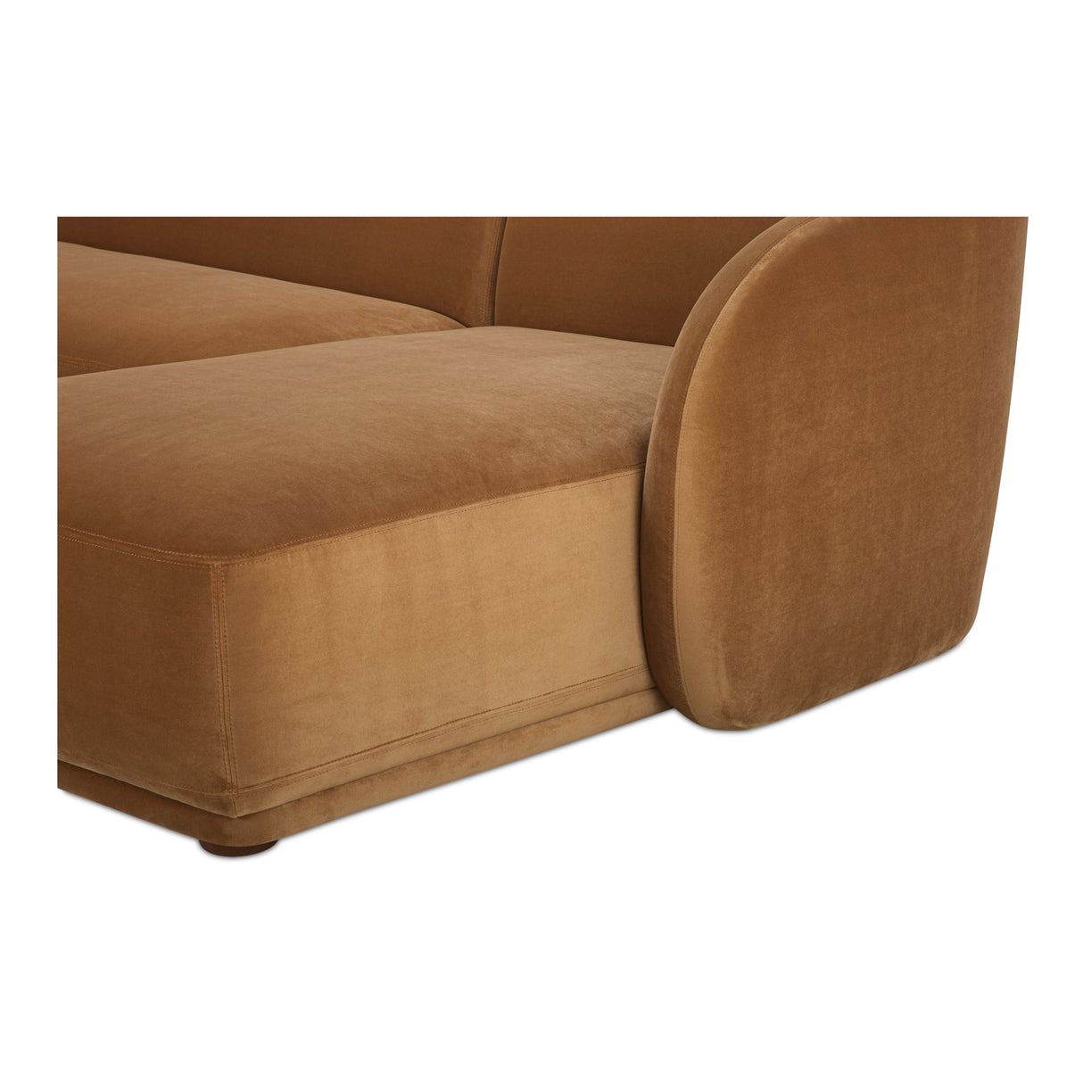Faye Tan Faux Mohair Right Sectional by Moe's Home at Eve Furniture