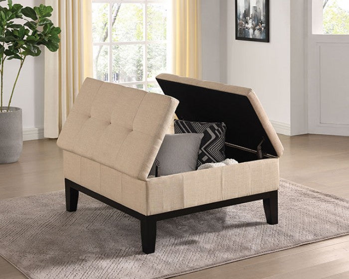Fazio Beige Ottoman by Furniture of America at Eve Furniture