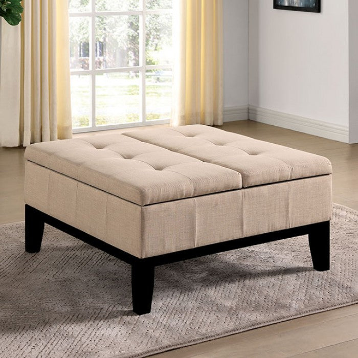 Fazio Beige Ottoman by Furniture of America at Eve Furniture