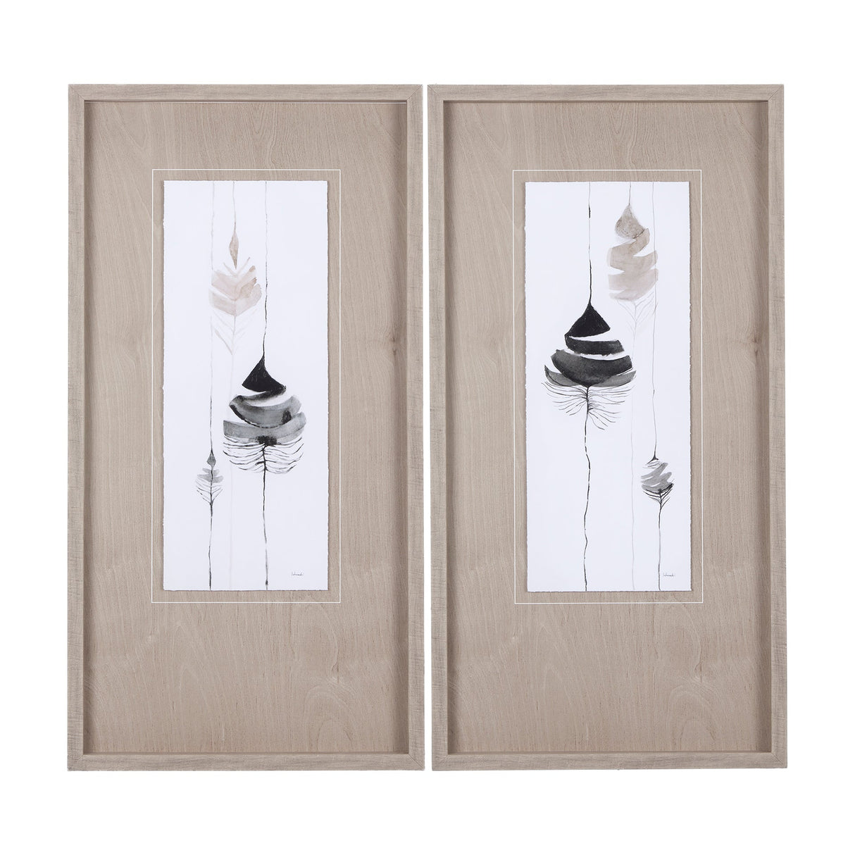 Feather Collection by Mercana Studio a Hand Embellished Textured Framed Art Print Matted under Glass by Mercana at Eve Furniture