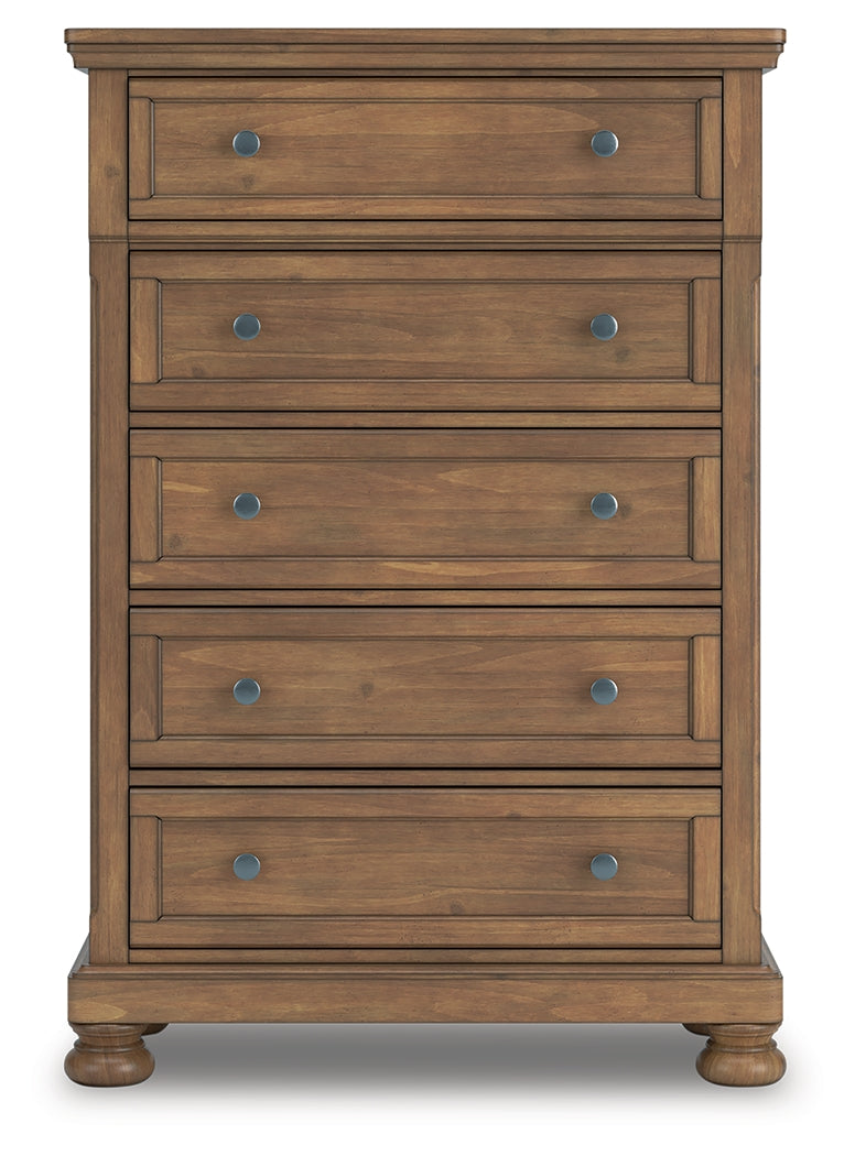 Feddinger Medium Brown Chest of Drawers by Ashley at Eve Furniture