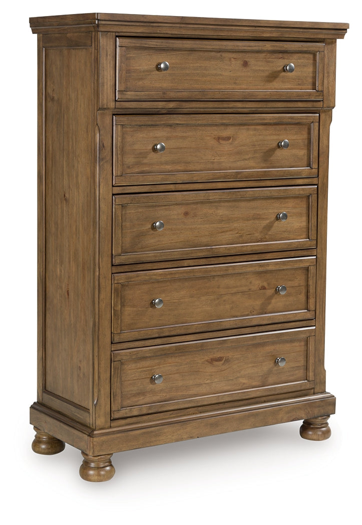 Feddinger Medium Brown Chest of Drawers by Ashley at Eve Furniture