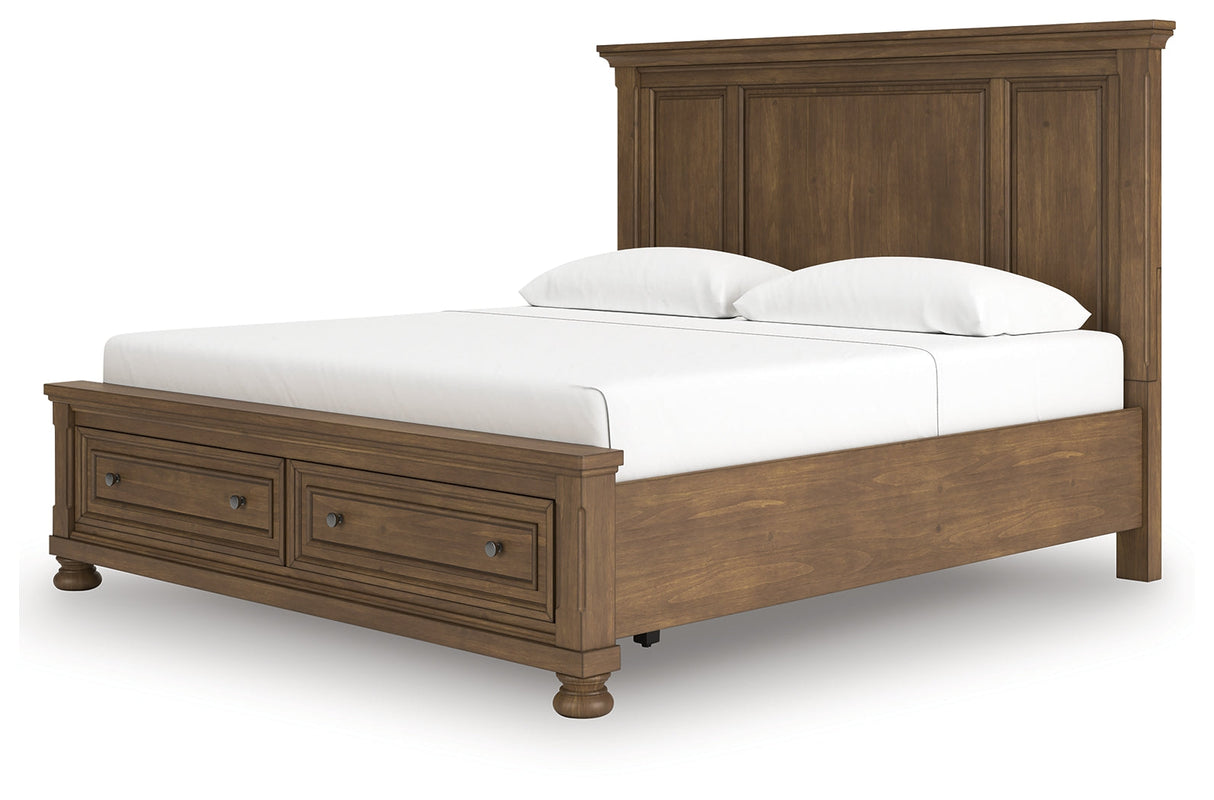 Feddinger Medium Brown King Panel Storage Bed by Ashley at Eve Furniture