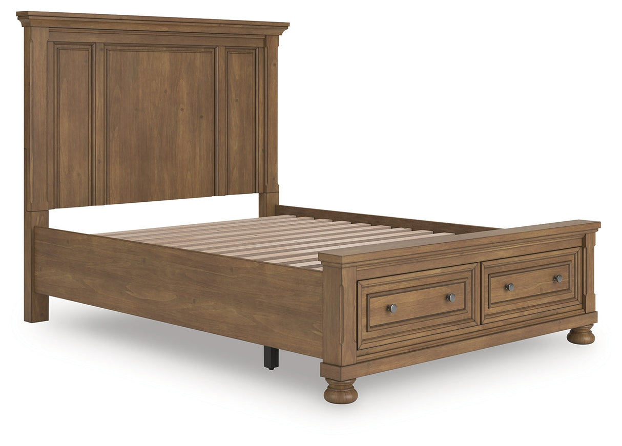 Feddinger Medium Brown Queen Panel Storage Bed by Ashley at Eve Furniture