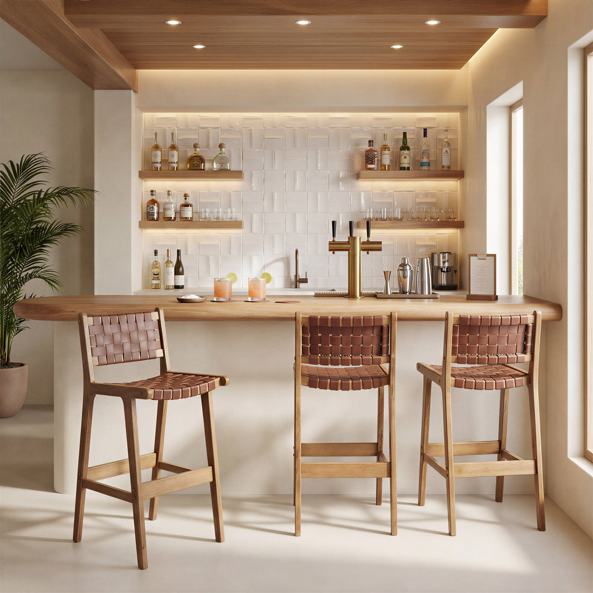 Feder Brown Barstool (Set of 2) by Zuomod at Eve Furniture