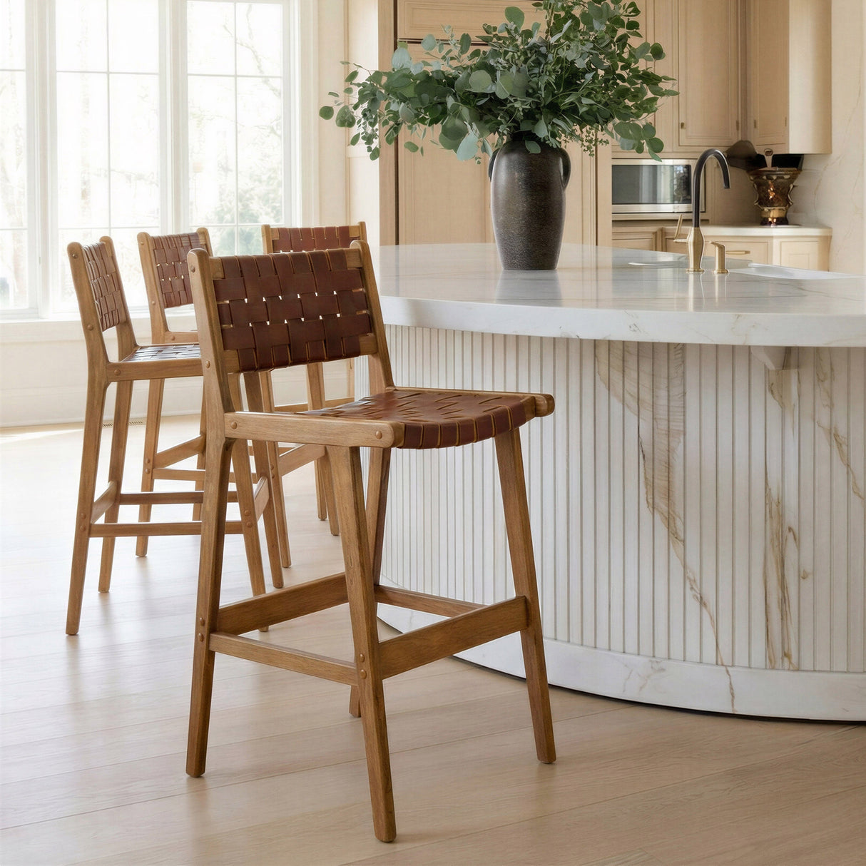 Feder Brown Barstool (Set of 2) by Zuomod at Eve Furniture
