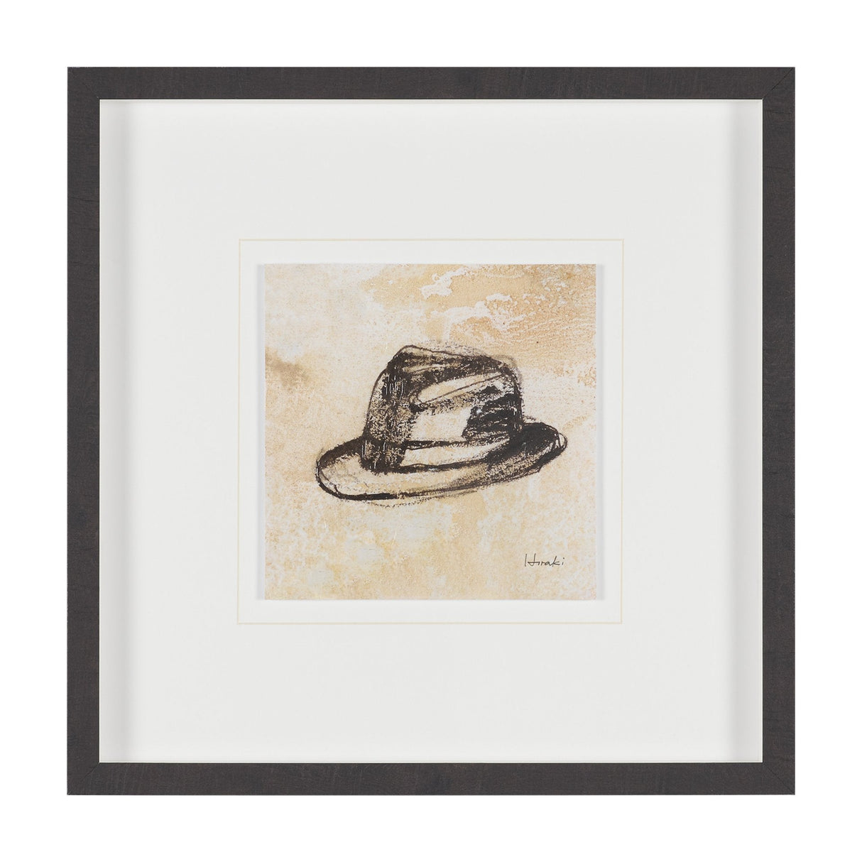 Fedora by Mercana Studio Hand-Embellished Textured Framed Artwork Matted under Glass by Mercana at Eve Furniture