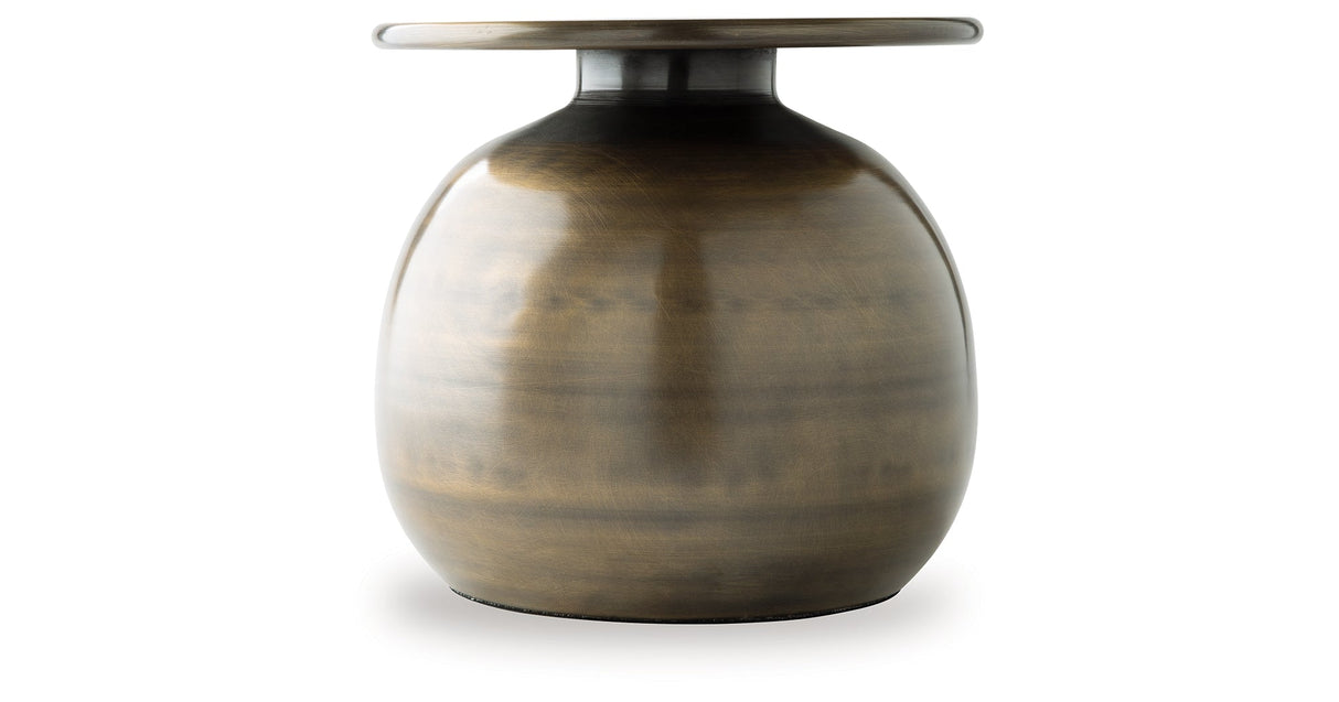 Fedorleigh Antique Brass Finish Vase by Ashley at Eve Furniture