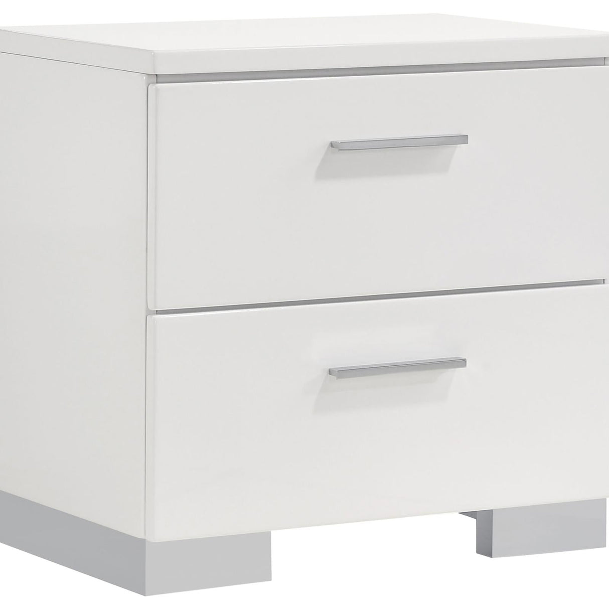 Felicity Glossy White 4-Piece Twin Bedroom Set with LED Lighting by Coaster at Eve Furniture
