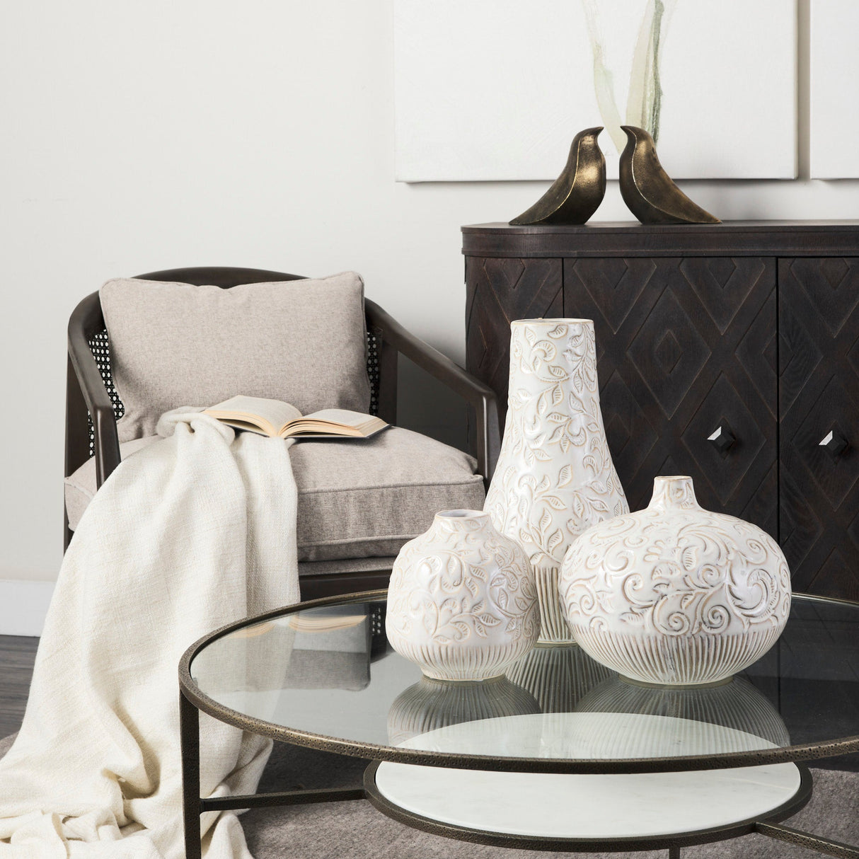 Felicity Marble Top W/Iron Frame Coffee Table by Mercana at Eve Furniture