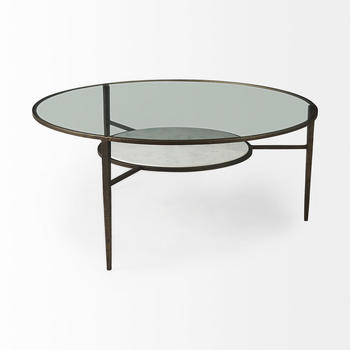Felicity Marble Top W/Iron Frame Coffee Table by Mercana at Eve Furniture