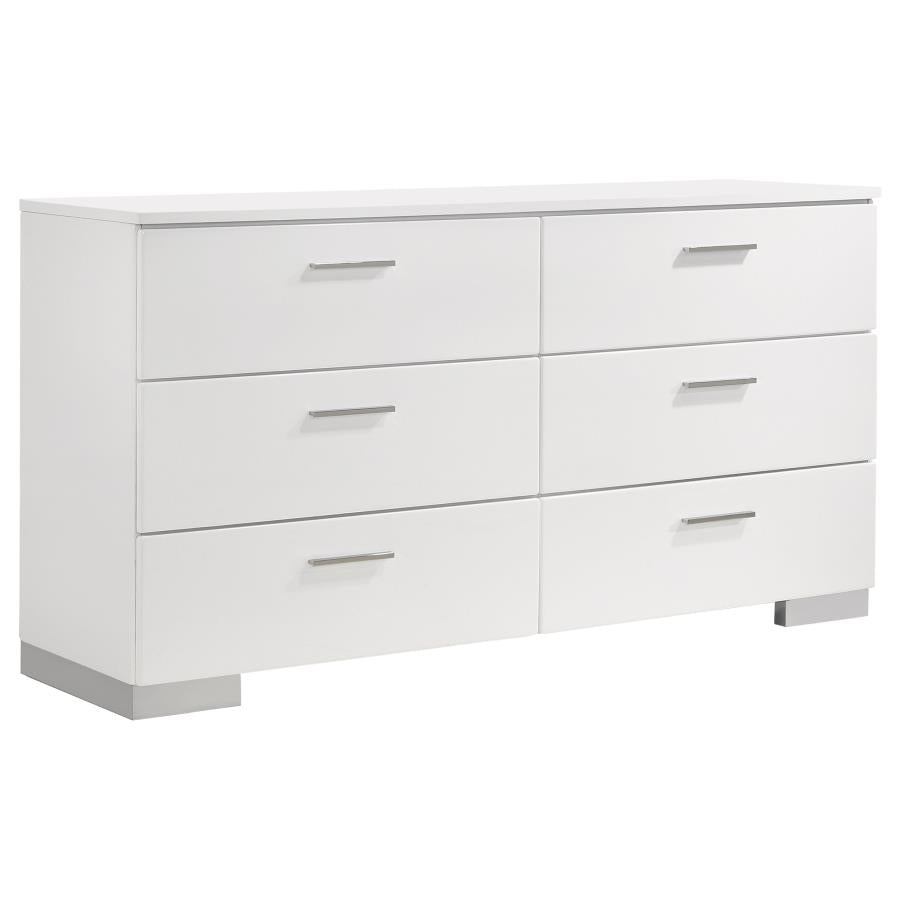 Felicity White 5-Piece Eastern King Platform Bedroom Set by Coaster at Eve Furniture