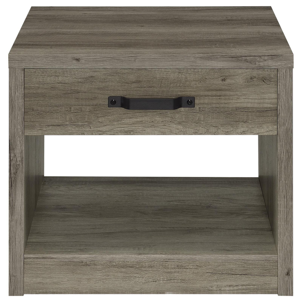 Felix Gray Driftwood 1-drawer Square Engineered Wood End Table by Coaster at Eve Furniture