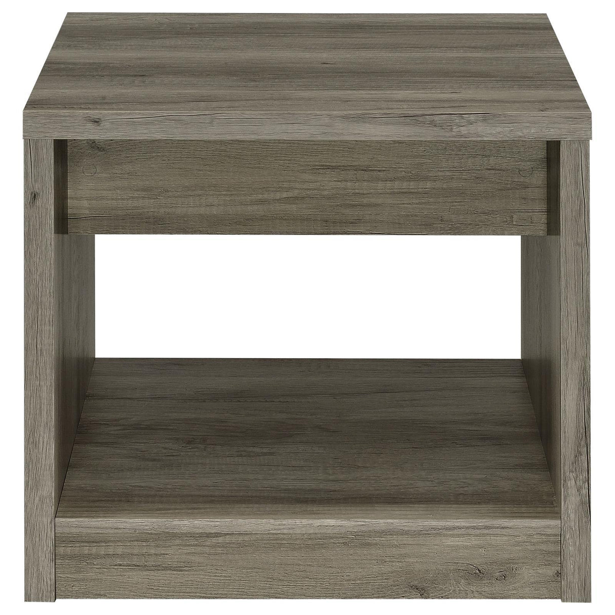 Felix Gray Driftwood 1-drawer Square Engineered Wood End Table by Coaster at Eve Furniture