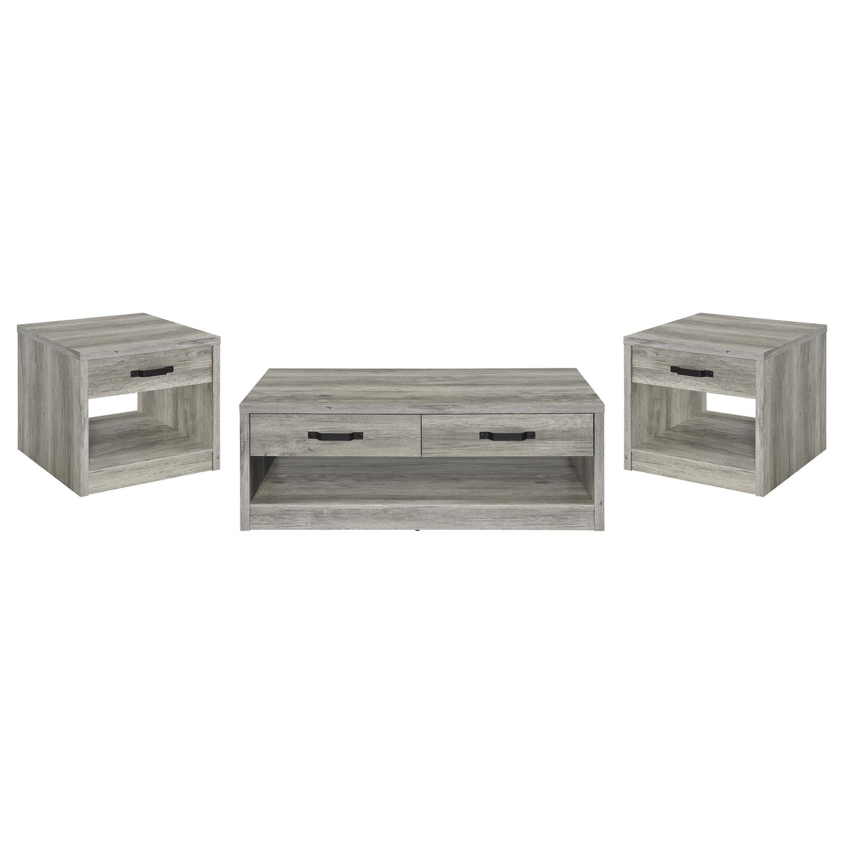 Felix Gray Driftwood 3-Piece Coffee and End Table Set by Coaster at Eve Furniture