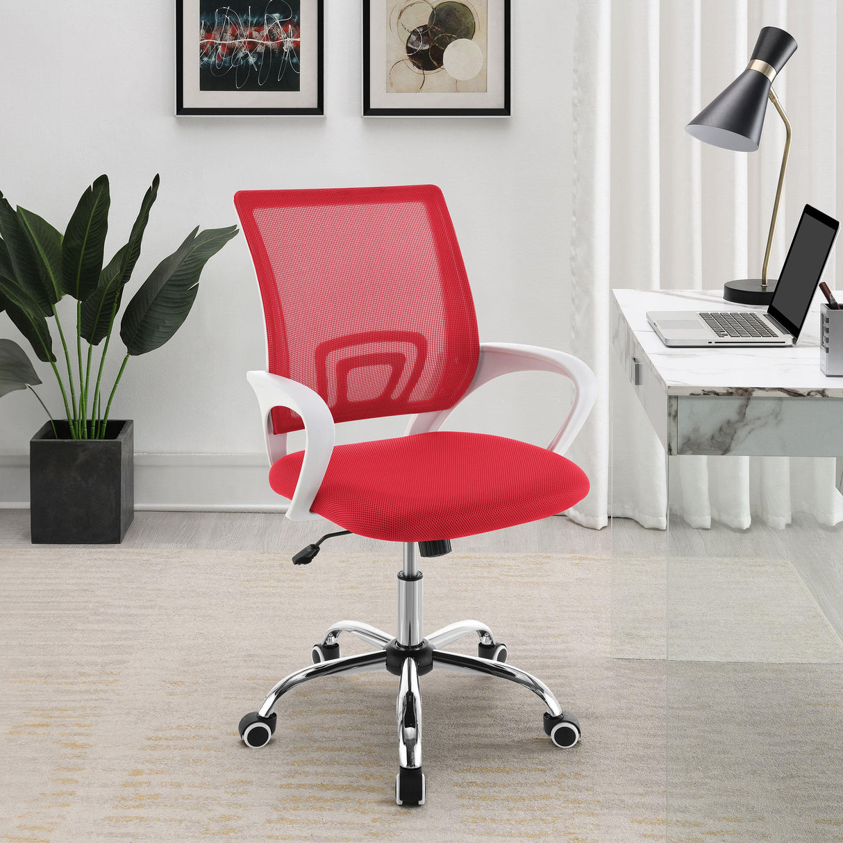 Felton Red Upholstered Adjustable Home Office Desk Chair by Coaster at Eve Furniture