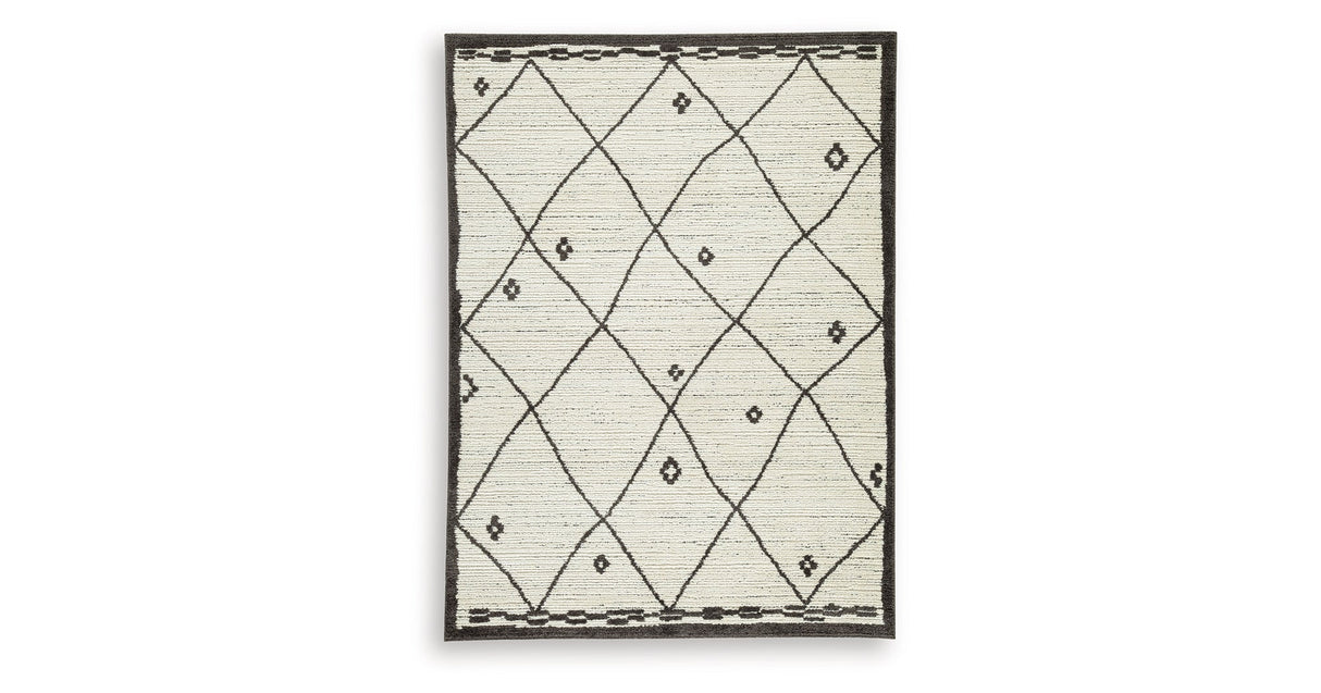 Fenriston Cream/Black Large Rug by Ashley at Eve Furniture