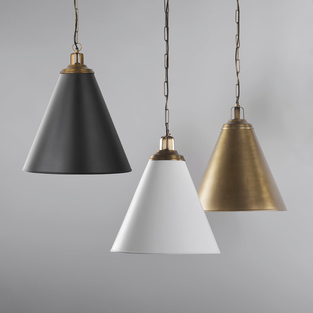 Fenton Black W/Antiqued Gold Accents Pendant Light by Mercana at Eve Furniture