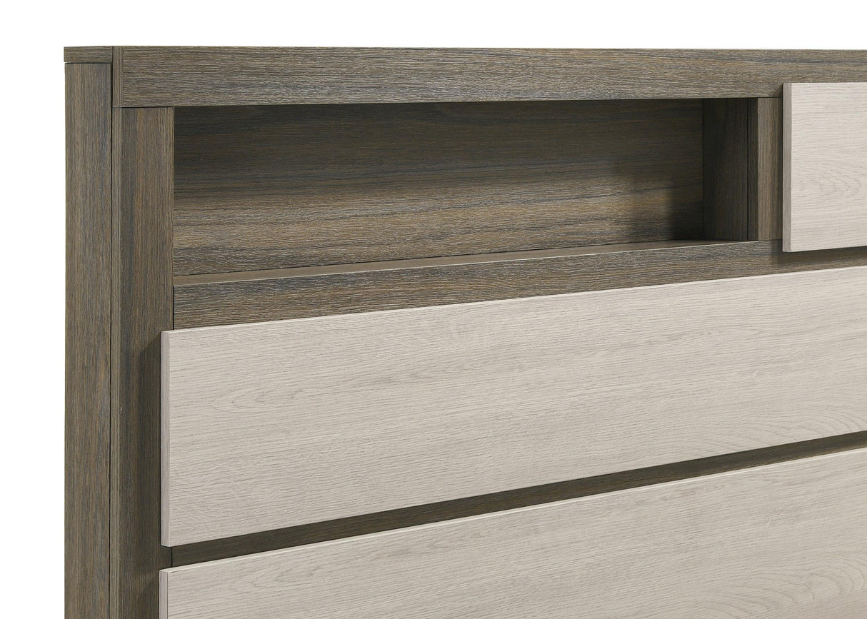 Fenwick California King Bed Bookcase Headboard Grey Oak by Coaster at Eve Furniture