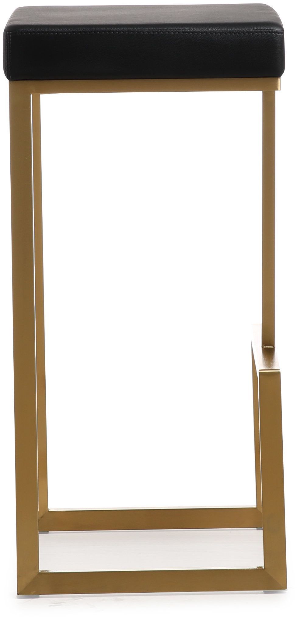 Ferrara Black Performance Vegan Leather and Gold Steel Barstool - Set of 2 by TOV Furniture at Eve Furniture