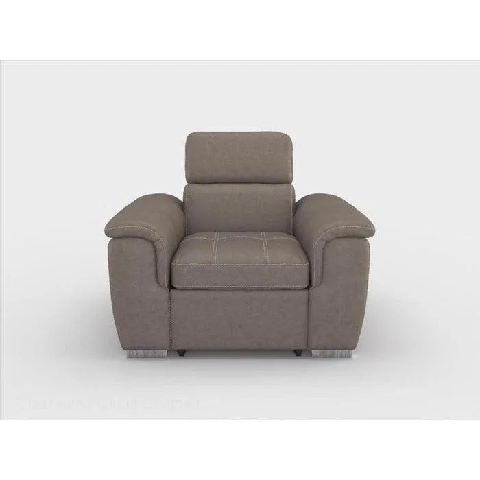 Ferriday Taupe Chair with Pull-out Ottoman by Homelegance at Eve Furniture