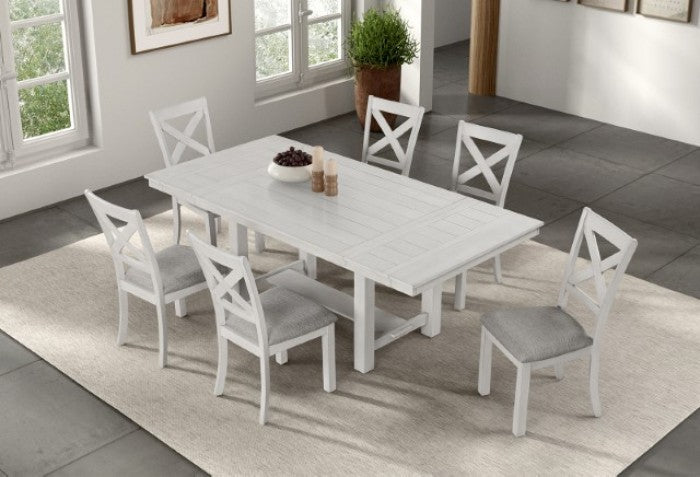 Ferrone Rustic White Oak 7-Piece Dining Table Set by Furniture of America at Eve Furniture