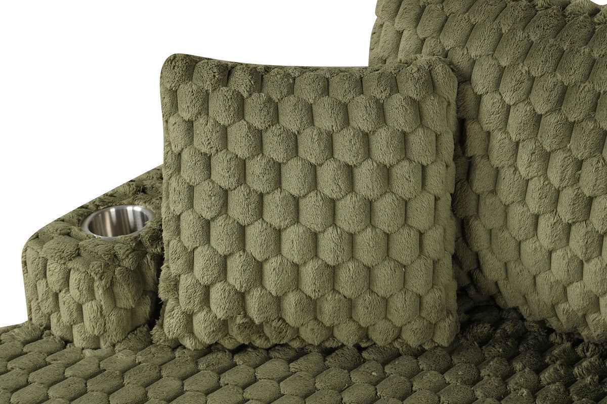 Ferryhill Olive Green 2-Arm Chaise by Furniture of America at Eve Furniture