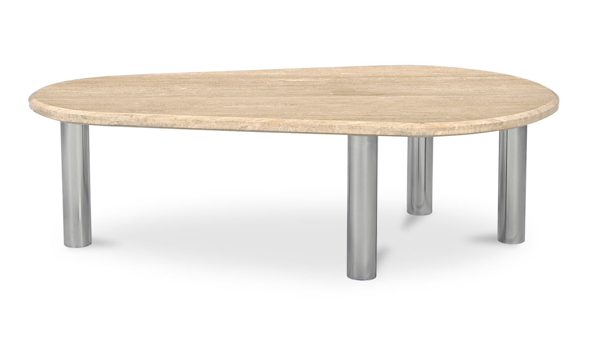 Fia Coffee Table - Beige Travertine by Moe's Home at Eve Furniture