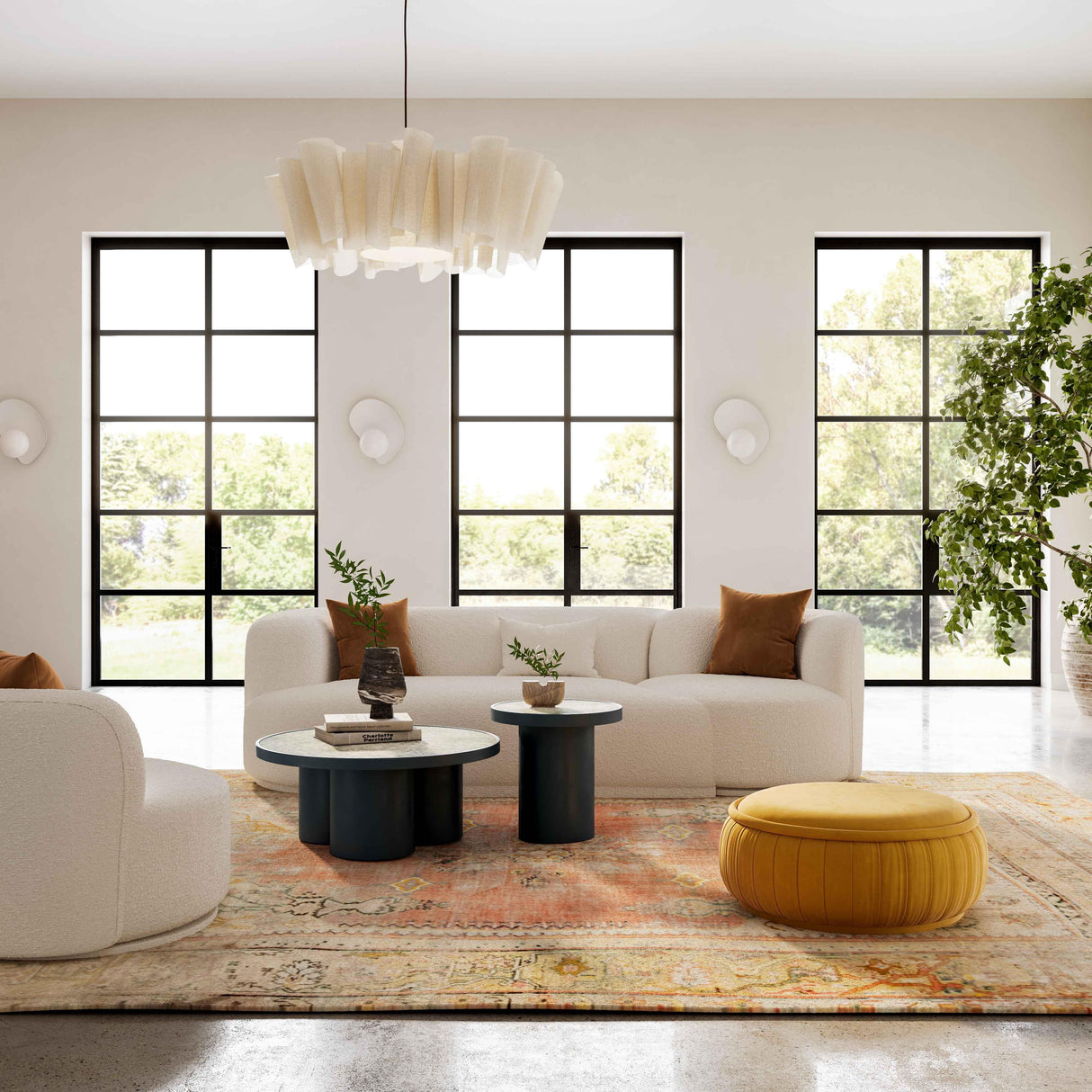 Fickle Cream Boucle 2-Piece Modular Sofa by TOV Furniture at Eve Furniture