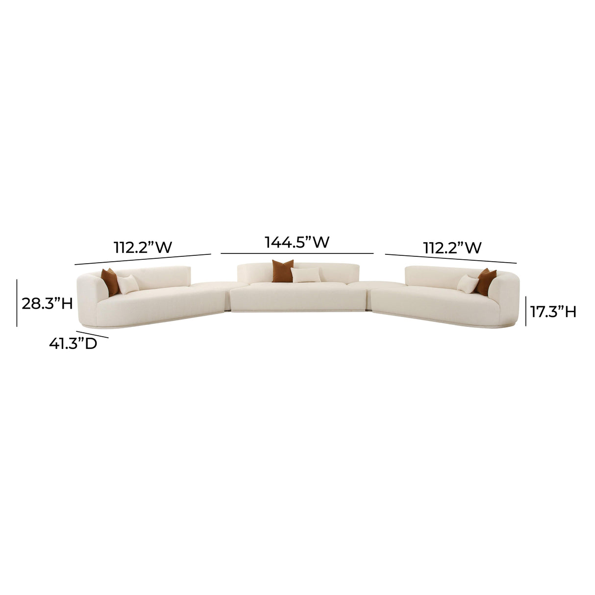 Fickle Cream Boucle 5-Piece Modular Sectional by TOV Furniture at Eve Furniture
