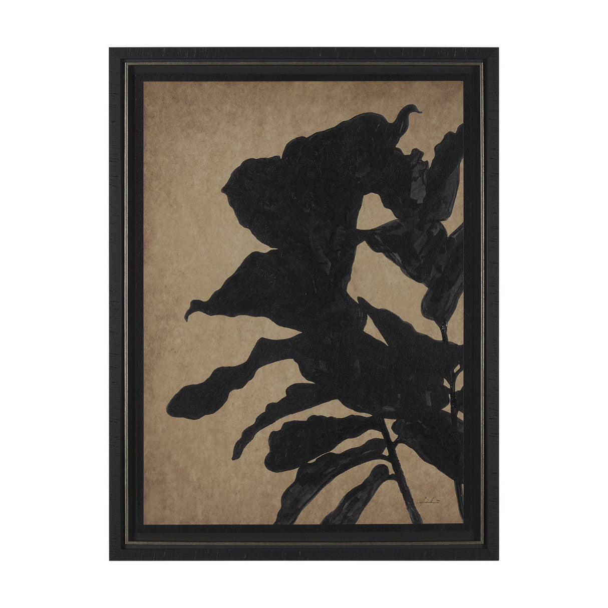 Ficus Silhouette I by Mercana Studio a Hand Embellished Framed Art Print Matted under Glass by Mercana at Eve Furniture
