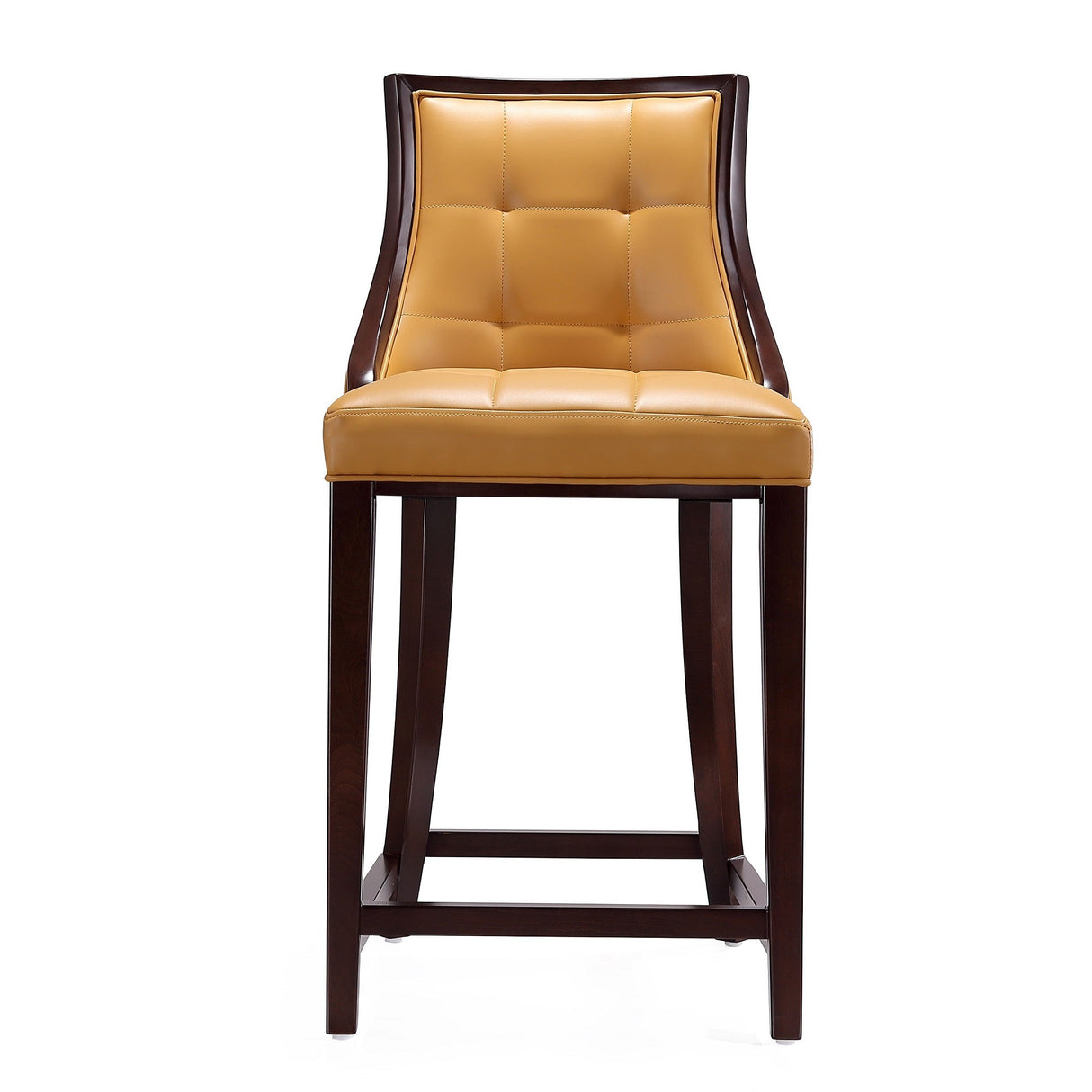 Fifth Ave Counter Stool in Camel and Dark Walnut (set of 2) by Manhattan Comfort at Eve Furniture
