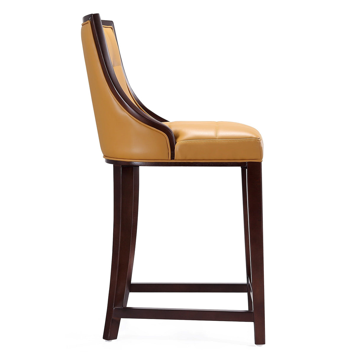 Fifth Ave Counter Stool in Camel and Dark Walnut (set of 2) by Manhattan Comfort at Eve Furniture