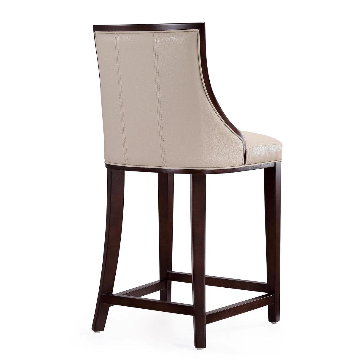 Fifth Ave Counter Stool in Cream and Dark Walnut by Manhattan Comfort at Eve Furniture