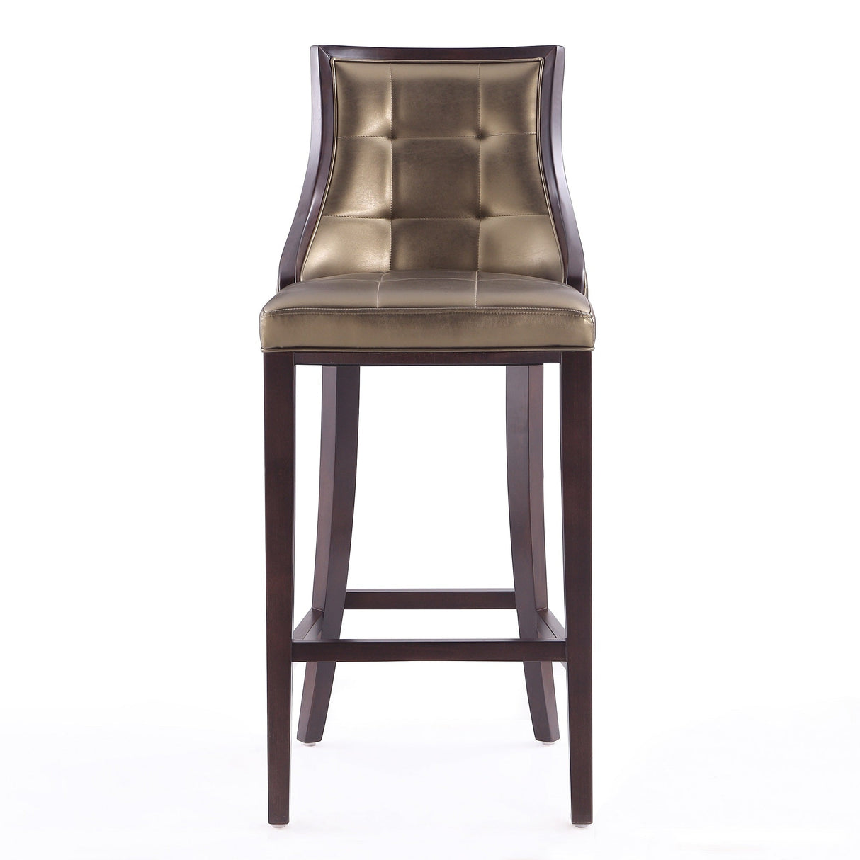 Fifth Avenue Bar Stool in Bronze and Walnut by Manhattan Comfort at Eve Furniture