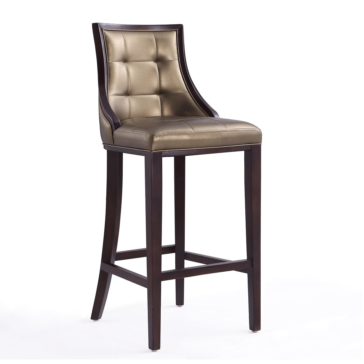 Fifth Avenue Bar Stool in Bronze and Walnut (set of 2) by Manhattan Comfort at Eve Furniture