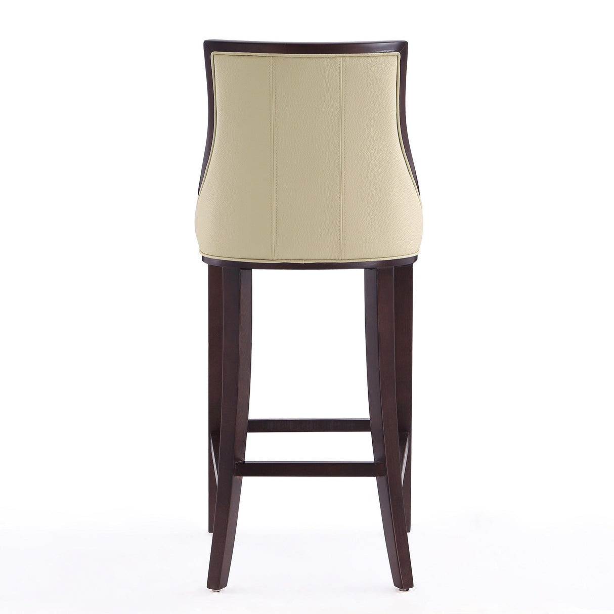 Fifth Avenue Bar Stool in Cream and Walnut by Manhattan Comfort at Eve Furniture