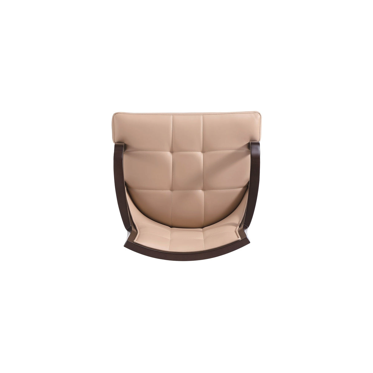 Fifth Avenue Faux Leather and Velvet Dining Armchair in Tan and Walnut (set of 2) by Manhattan Comfort at Eve Furniture
