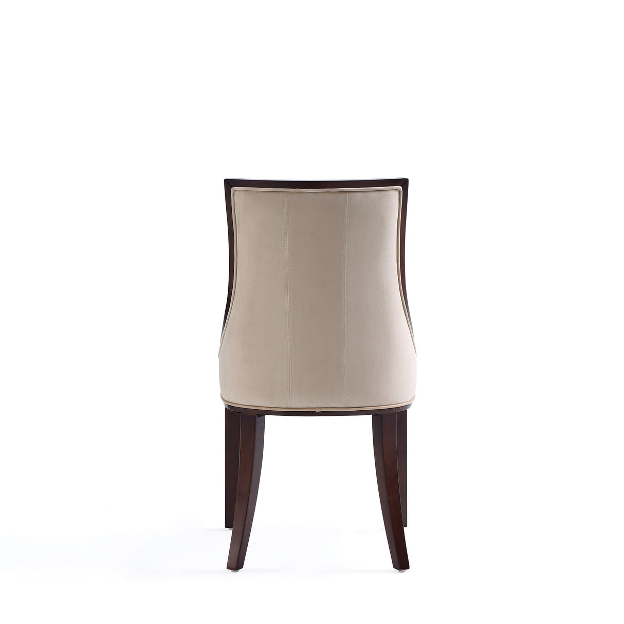 Fifth Avenue Faux Leather and Velvet Dining Chair in Tan and Walnut (set of 4) by Manhattan Comfort at Eve Furniture