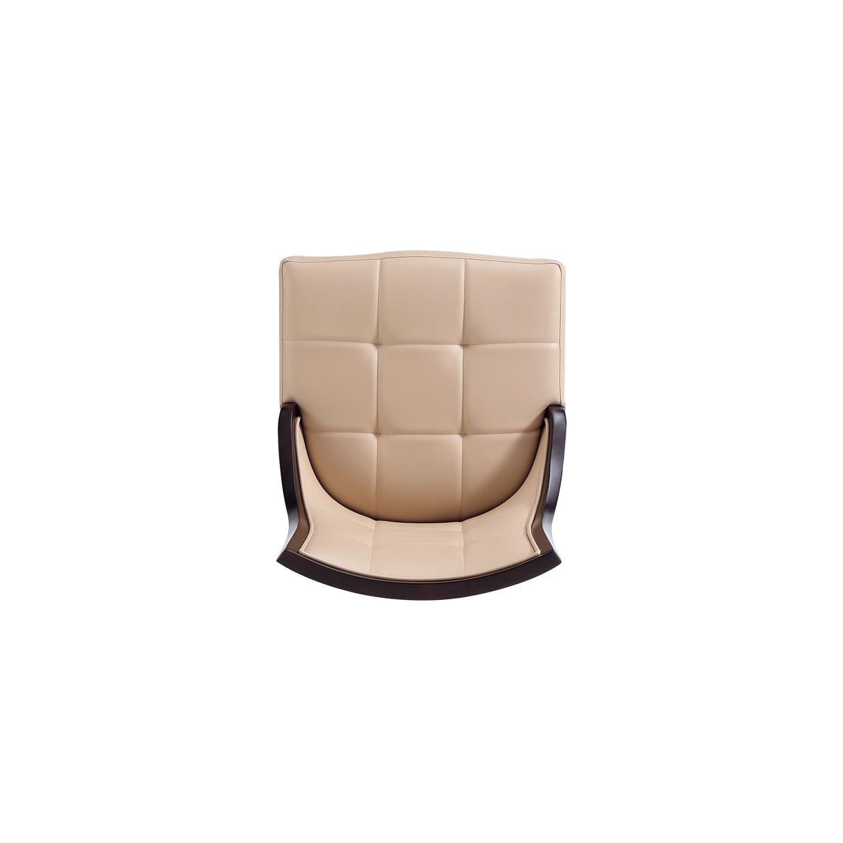 Fifth Avenue Faux Leather and Velvet Dining Chair in Tan and Walnut (set of 4) by Manhattan Comfort at Eve Furniture