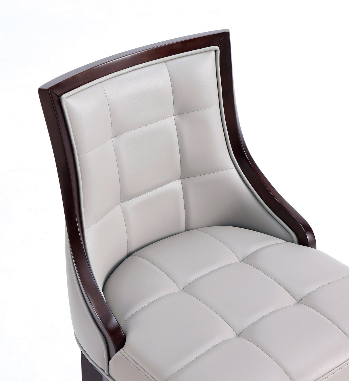 Fifth Avenue Faux Leather Barstool in Light Grey by Manhattan Comfort at Eve Furniture