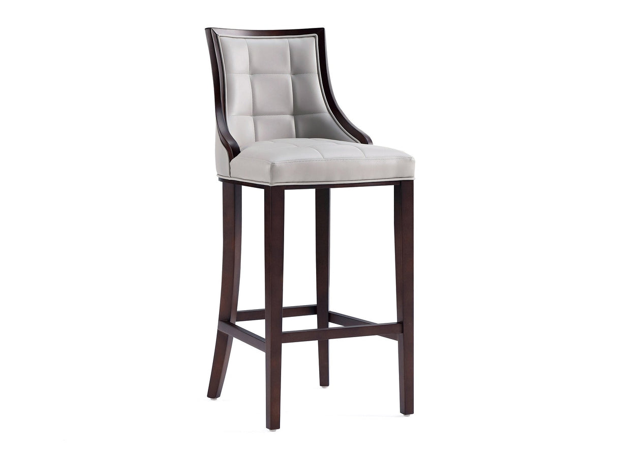 Fifth Avenue Faux Leather Barstool in Light Grey by Manhattan Comfort at Eve Furniture