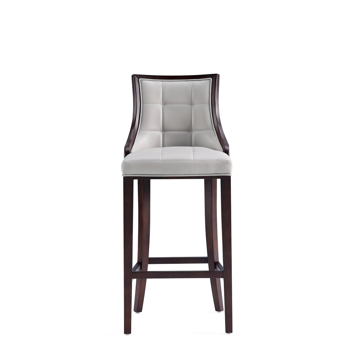 Fifth Avenue Faux Leather Barstool in Light Grey (set of 2) by Manhattan Comfort at Eve Furniture