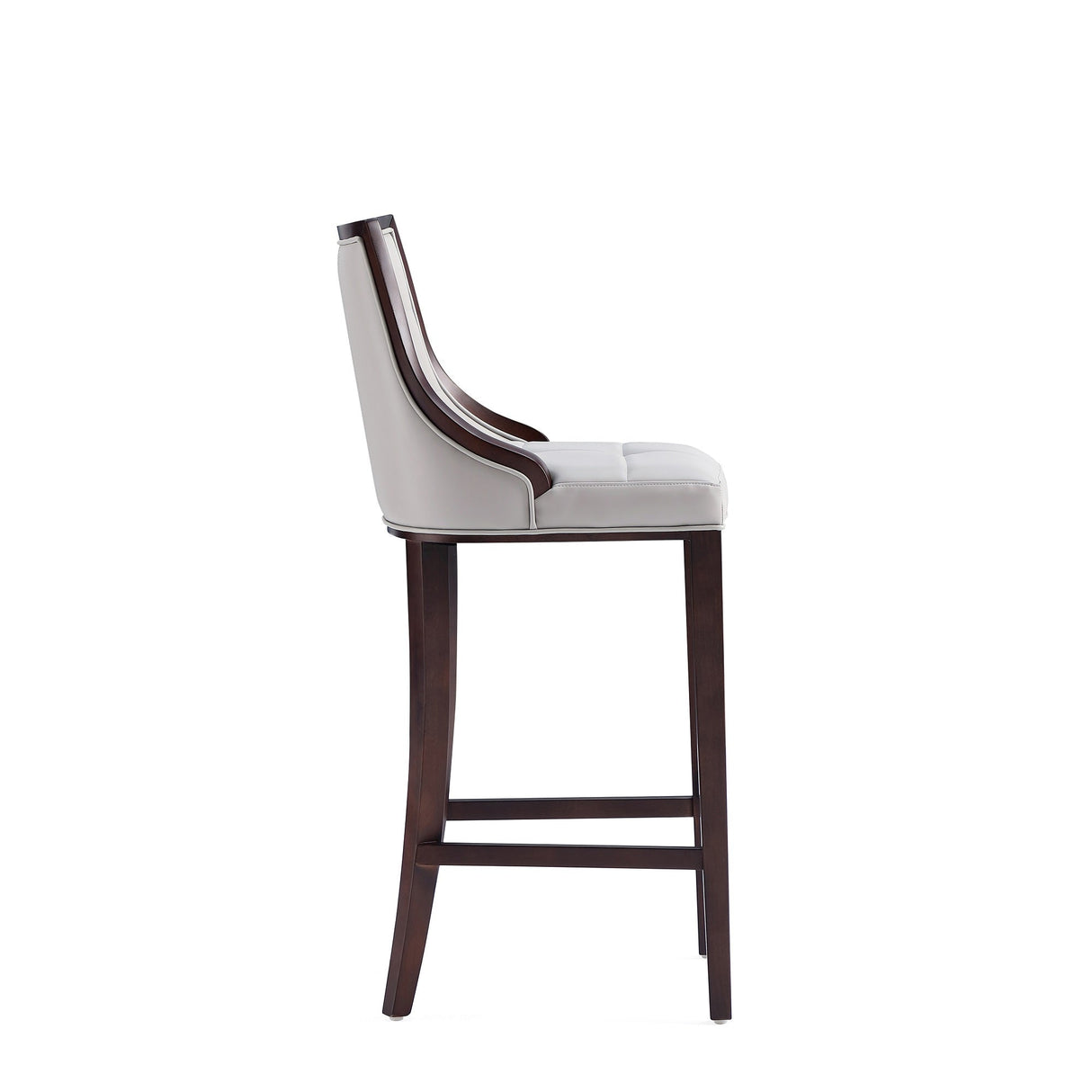 Fifth Avenue Faux Leather Barstool in Light Grey (set of 2) by Manhattan Comfort at Eve Furniture