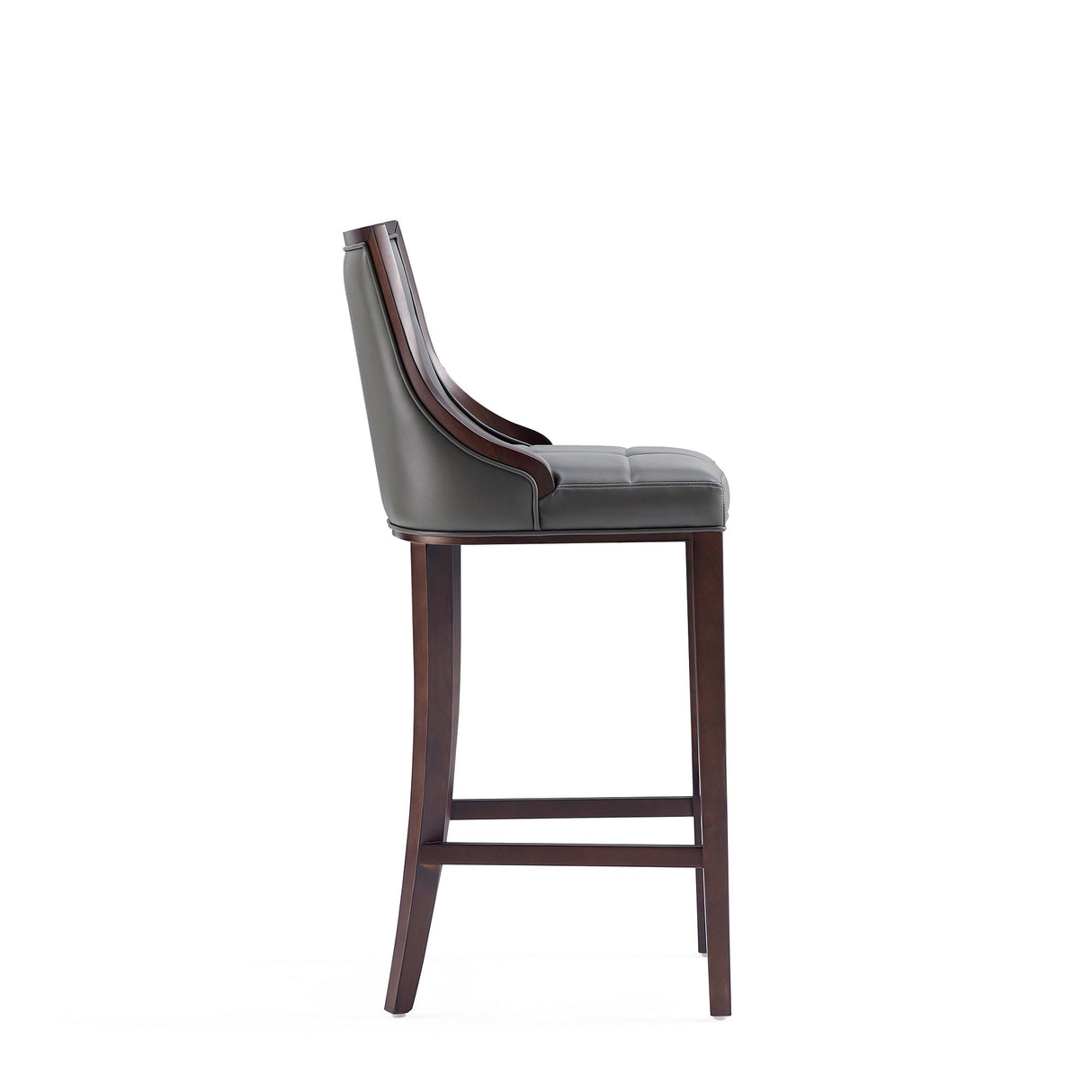 Fifth Avenue Faux Leather Barstool in Pebble Grey by Manhattan Comfort at Eve Furniture