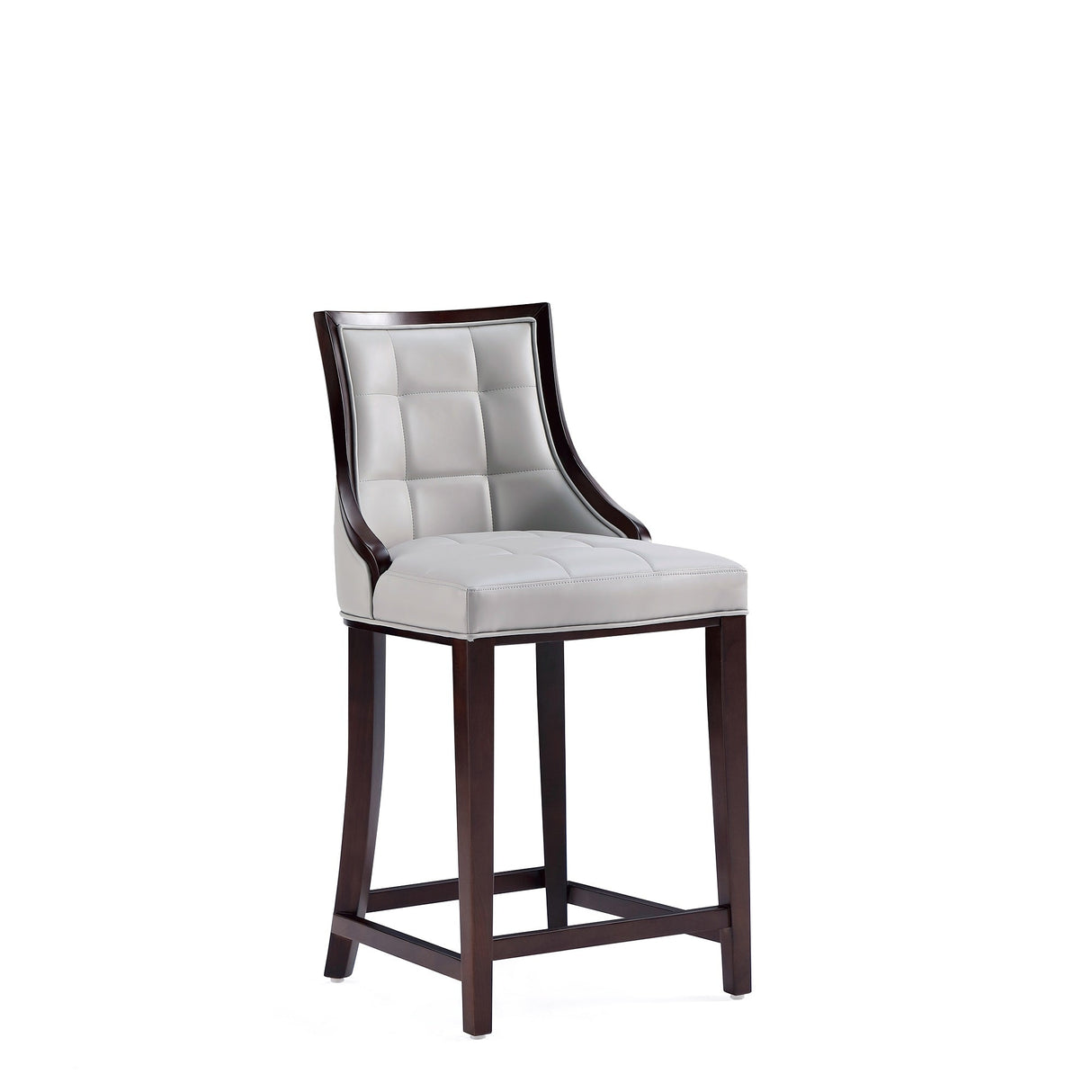 Fifth Avenue Faux Leather Counter Stool in Light Grey (set of 2) by Manhattan Comfort at Eve Furniture