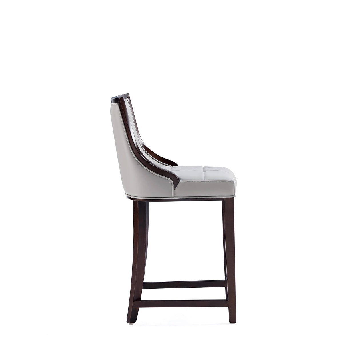Fifth Avenue Faux Leather Counter Stool in Light Grey (set of 2) by Manhattan Comfort at Eve Furniture